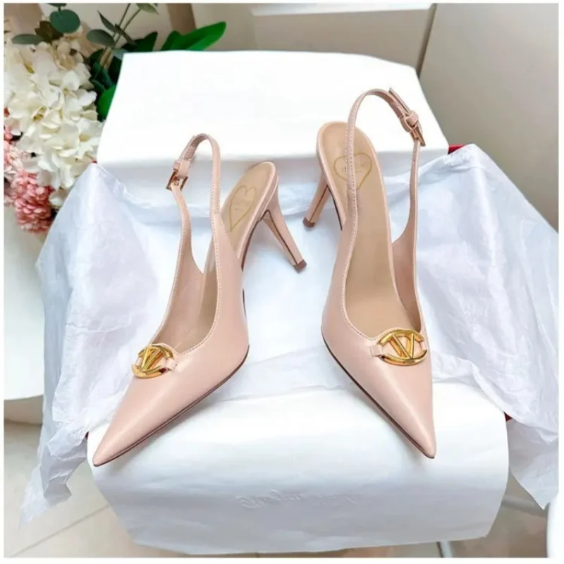 Black Patent Leather Heeled Sandals Summer 2025 New Elegant Woman Thin High Heels Pointed Toe Sexy Fashion Party Women's Sandals