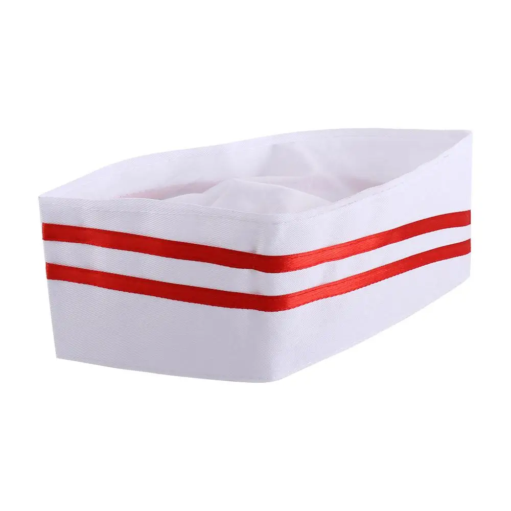 

Kitchen Forward Cap Boat Shape Headwear Chef Hat Flat Oil-Proof Cook Cap White Dacron Catering Waiter Hat Cafe