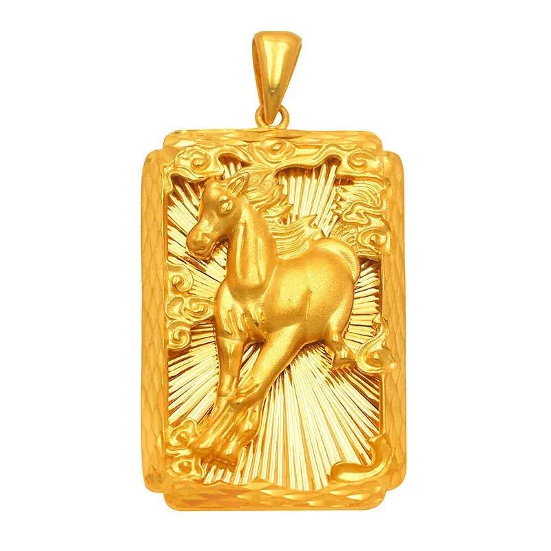 

Men's Luxury 14 k Gold Color Horse Eagle Pendant Gold Tag Birthday Wedding Necklaces Pendant Jewelry Not Fade Without Chain