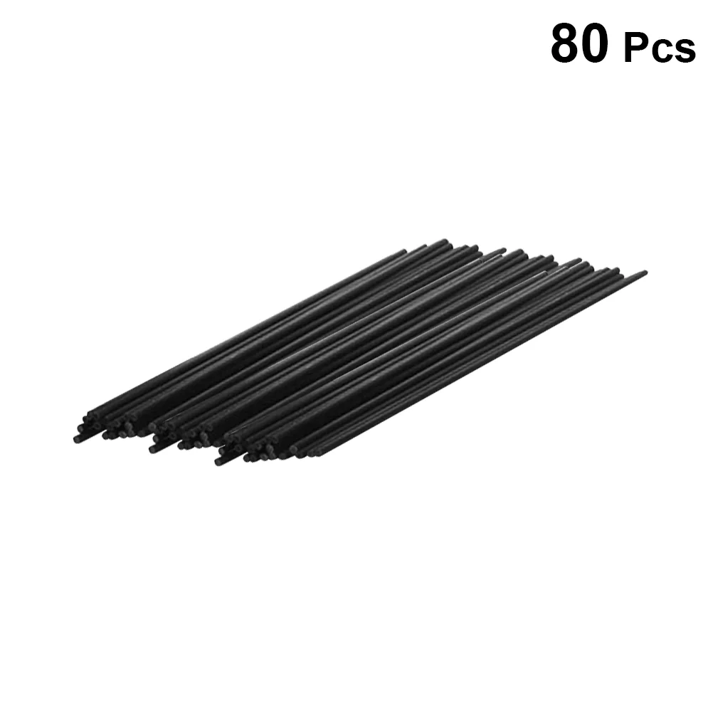 80 Pcs Aroma Diffuser Sticks Duffuser Aromatherapy Rattan Wooden Black Rods Premium Accessories