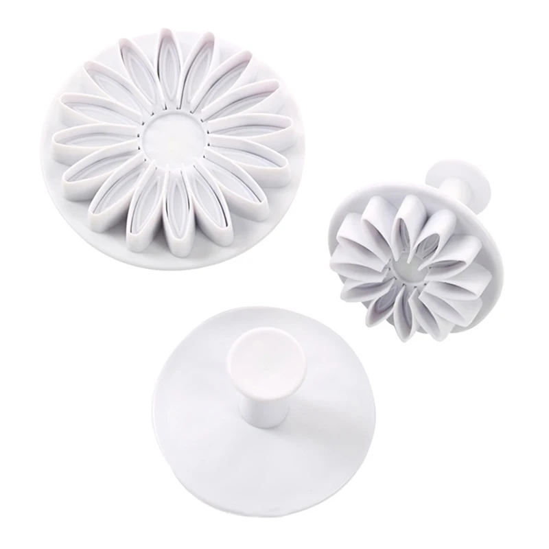 3PCS Sugarcraft Cake Decorating Tools Fondant Plunger Cutters Tools Cookie Biscuit Cake Snowflake Mold Set Baking Accessories