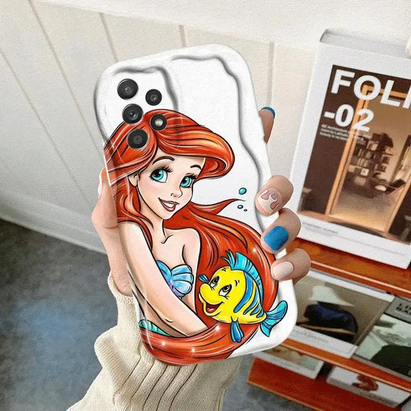 Phone Case For Samsung Galaxy A21s A50 A51 A71 A30 A31 A11 A10 A20 A02s A03 A04 A05 A04s A05s Disney Cinderella Ariel Princess