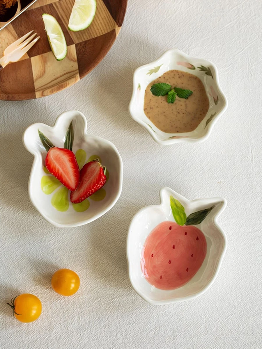 Platos para condimentos de cerámica de primera calidad: elegantes mini cuencos para salsa de soja, inmersión y condimentos, elegantes accesorios de comedor para el hogar
