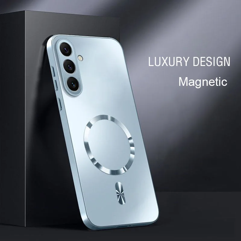 AG Magnetische Matte Silikonhülle für Samsung A14 A15 A16 A17 A34 A35 A36 A54 A55 A56 A37 A57 Stoßfeste Harte PC-Schutzhülle