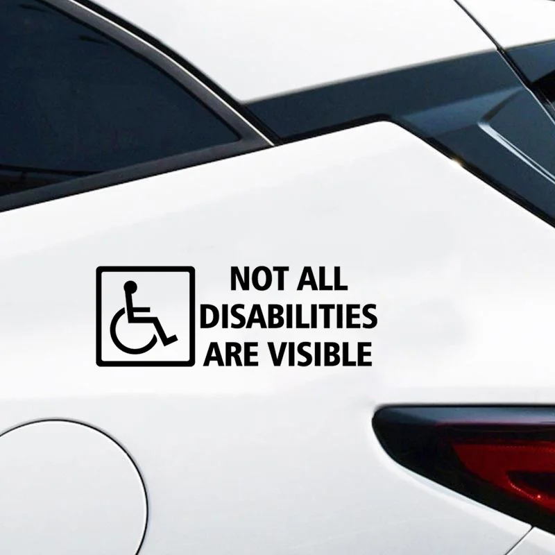 2-حزمة "ليست جميع الإعاقة مرئية" ملصقات السيارات 16x5.5 سنتيمتر ملصق حائط من الفينيل روح الدعابة للسيارات دراجة نارية ويندوز الشاحنات