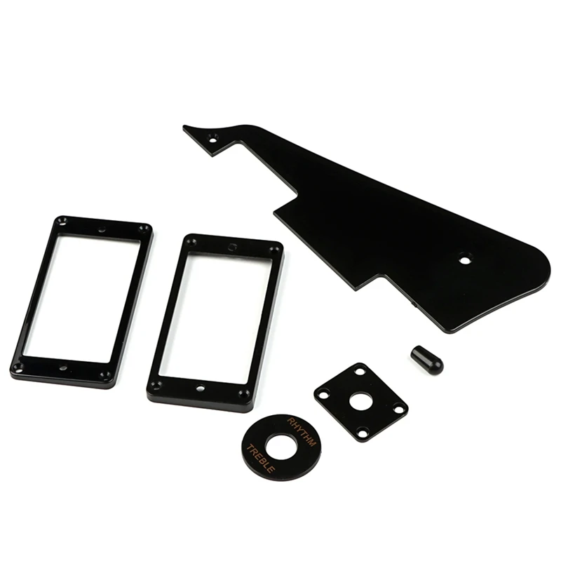 1Ply Black Pickguard Back Plate Screws Set & Humbucker Pickup Ring & Switch Ring Fit Les Paul Pickguard Replacement