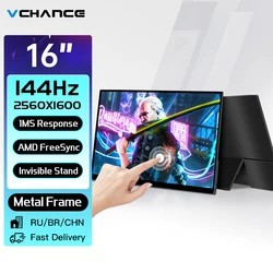 VCHANCE 16 Polegada 2.5K 144hz Tela Sensível Ao Toque Monitor Portátil 2560x1600p 16:10 550nit 100% DCI-P3 Display de Jogos para Computador Portátil