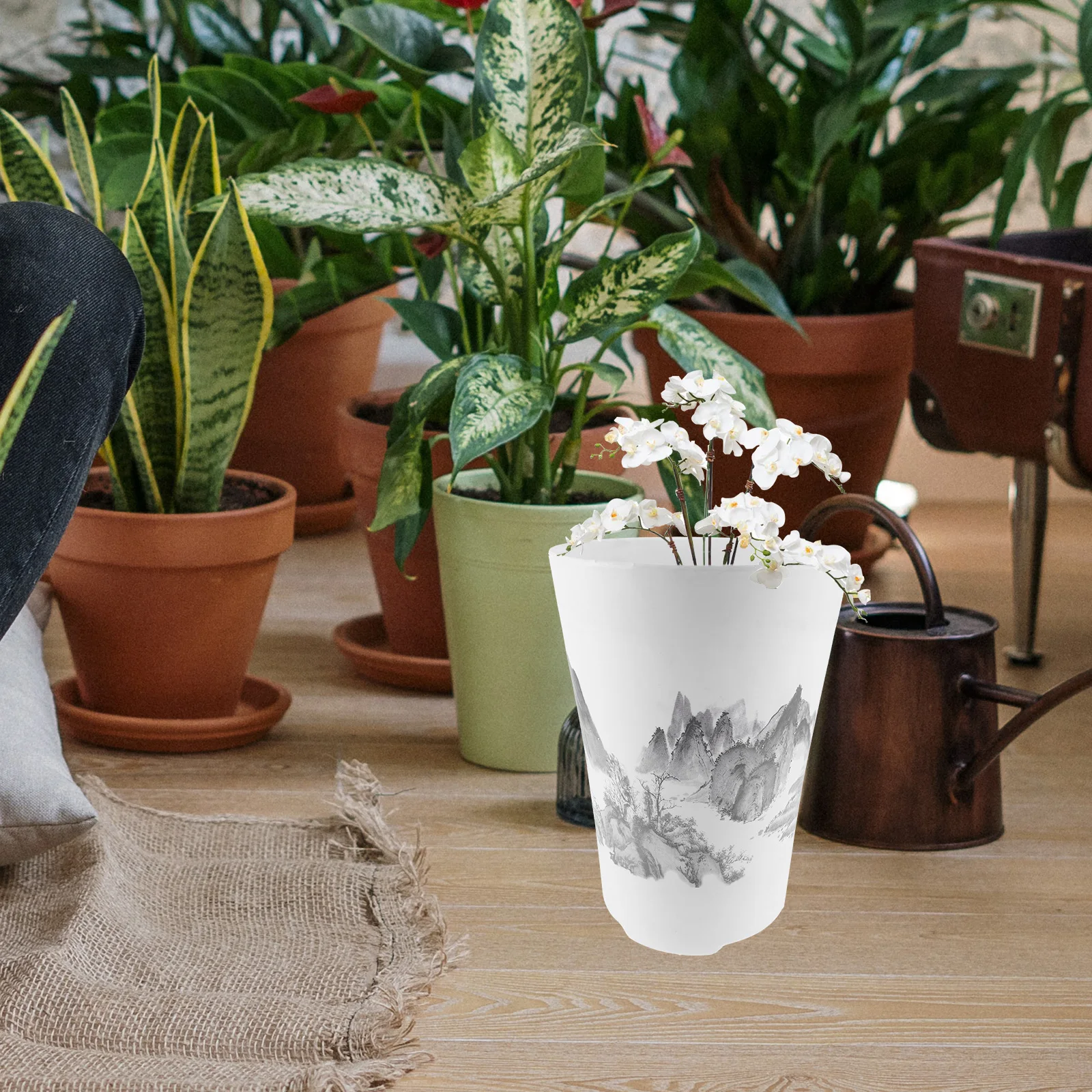 

Пластиковый горшок для комнатных растений, дышащий, с перфорацией, для домашнего садоводства, для цветов и рассады