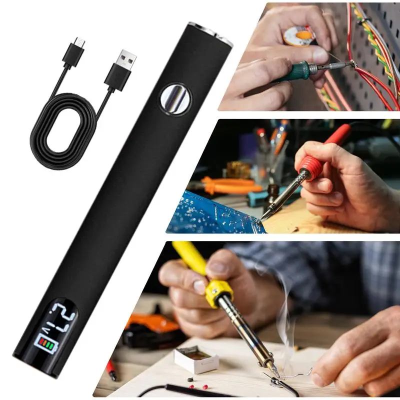 Portable Soldering Pencil 650mAh Electronics Soldering Kit LED Display Rechargeable Wire Soldering Pen for Home Appliance Repair