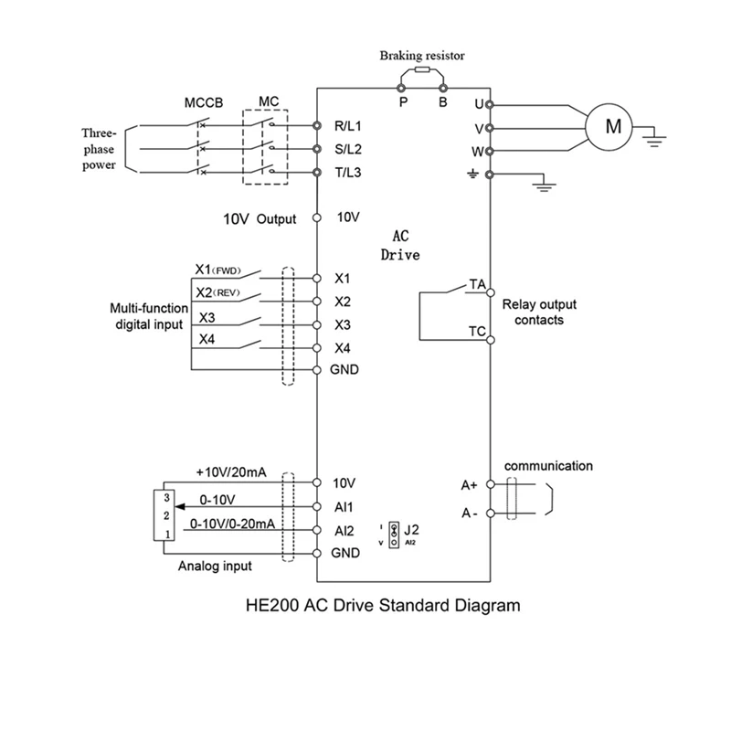 220V To 380V VFD Frequency Converter Single Phase Input Three Phase Output Inverter 5.5KW Motor Speed Controller