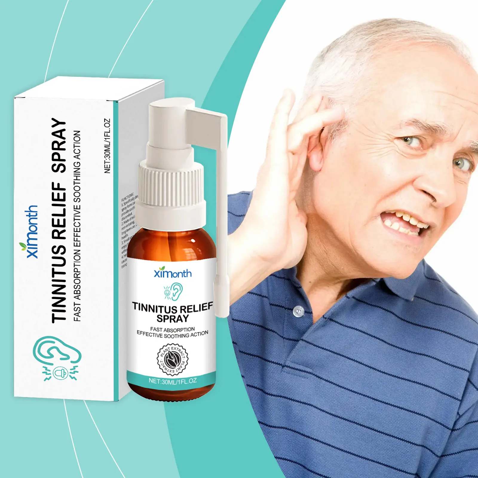 30ml Ximonth Ear Care Spray - Gentle Daily Care Spray for the Outer Ear to Relieve Discomfort