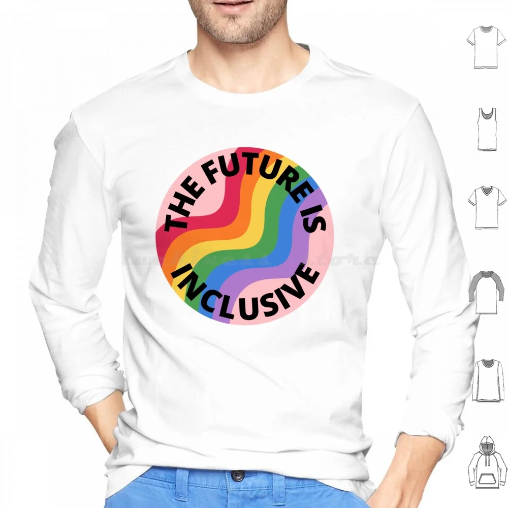 

Future Is Inclusive Pride Радужные розовые толстовки с длинными рукавами Pride Neurodivergent Inclusive Inclusivity Future The