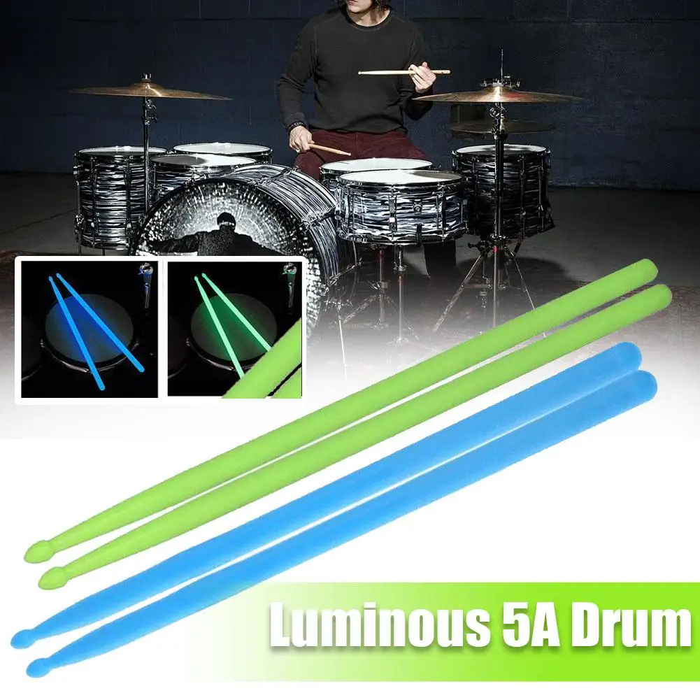 1 Pair 5a Luminous Drum Stick Nylon Fluorescent Drumsticks In Musical Dark Light Glow Glow The Bright The Dark Instruments X7i7