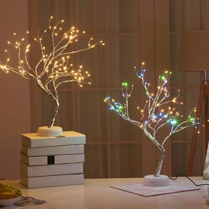 Desktop bonsai tree  with 108 LED copper wire  string  battery/USB operation DIY artificial tree light