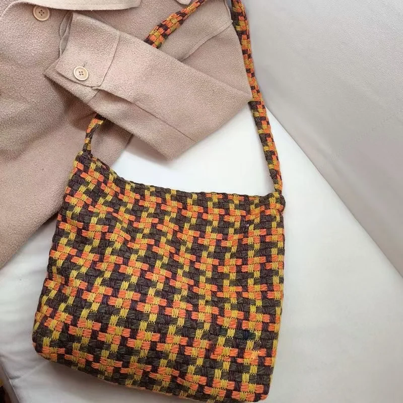 Bolsa feminina grande capacidade totes bolsa de ombro feminina outono inverno bolsa bolsas casual tecido em forma de coração saco de compras