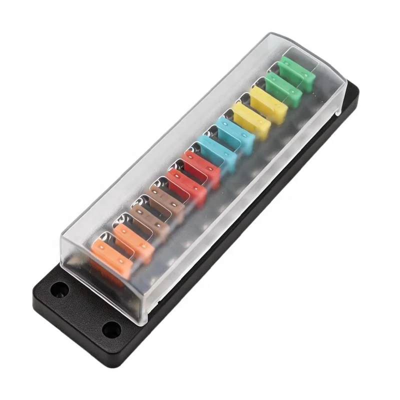 12 Input/Output Fuse Box 12V 10kA Breaking Capacity, Panel Mounted ATC/ATS/287/257 Fuses, Car Truck Plastic Fuses