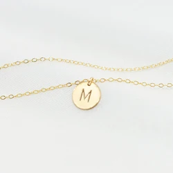 Long Necklace Handmade Coin Choker Gold Filled Disk Pendant Letter Necklace Collier Femme Kolye Collares Women Jewelry