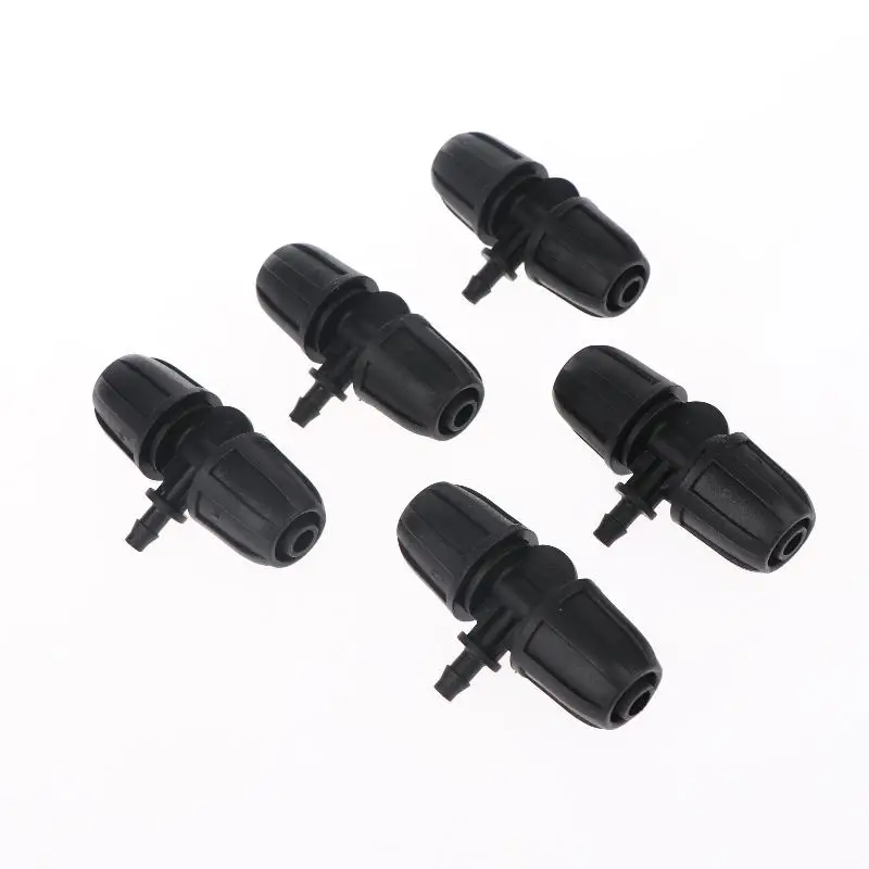 Versatile Black 5PCS PE Pipe Connector 1/2 Inch 3 4 6 Way Fittings Leakproof Durable for Drip Irrigation Garden Watering System