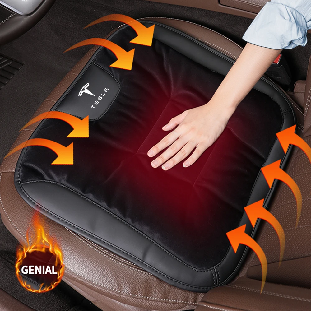 Car Seat Cover Auto Chair Front Rear Flannel Warm Cushion For Tesla Model 3 Model Y Model S Model X Cybertruck Roadster SpaceX