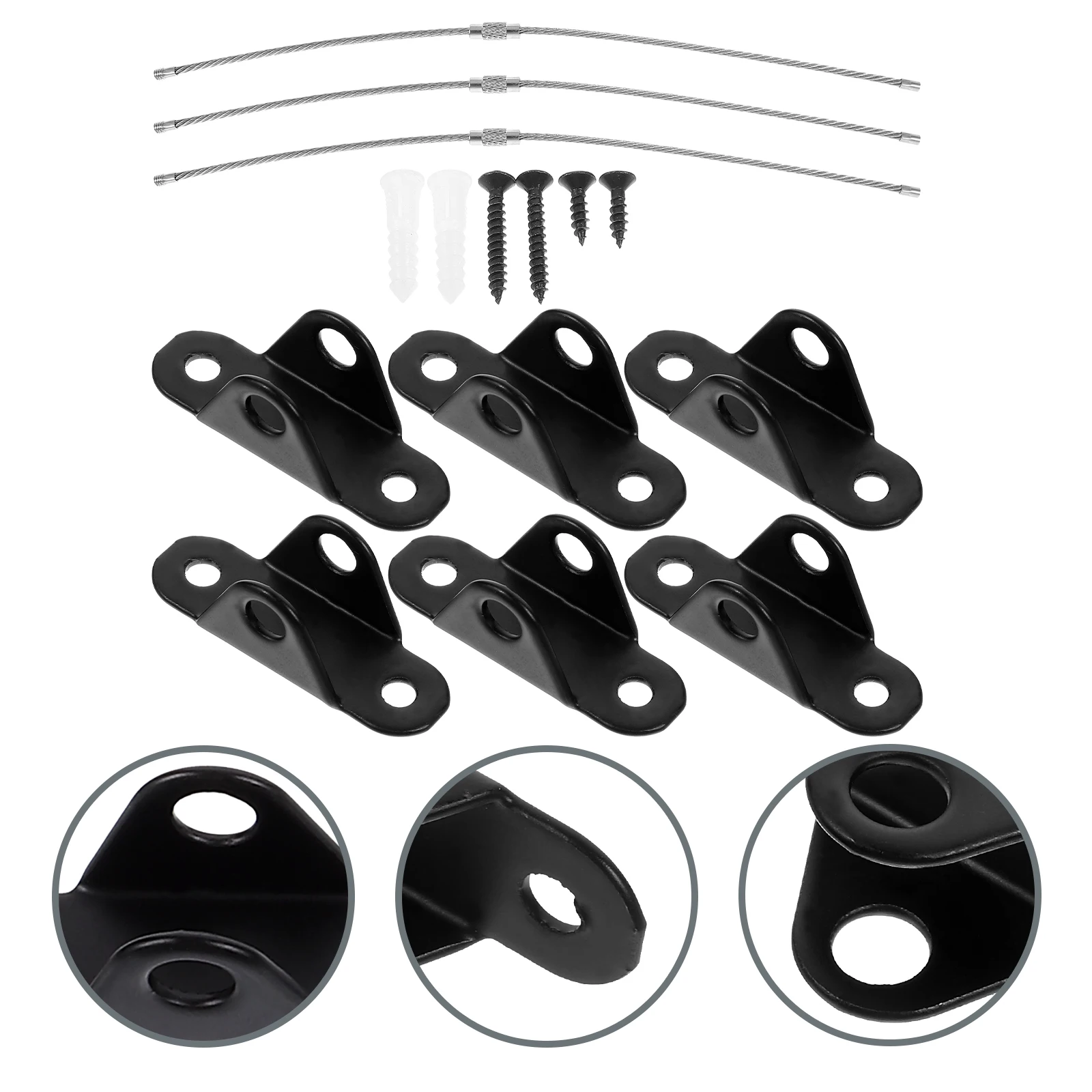 

3 set Durable Steel Child Proof Anti Tip Straps Anti Tip Furniture Straps Furniture Anchors Black Hardware