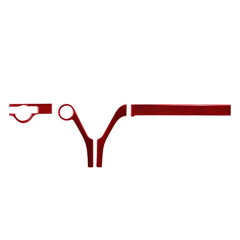 4-個インテリアドアパネルトリム車のダッシュボードアクセサリーレッドカーボンファイバー-c-クラス-w204-07-10