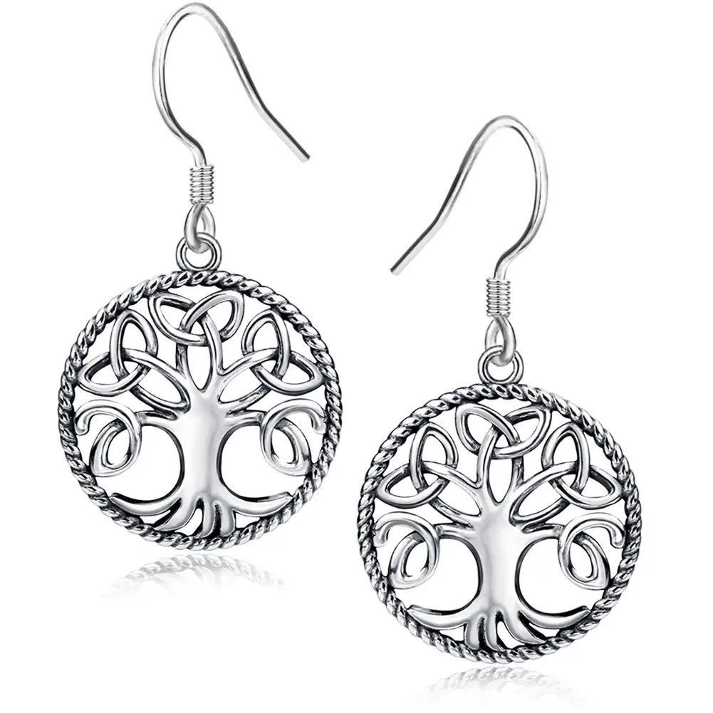 

Celtic Knot Tree Of Life Drop Hook Earrings For Women