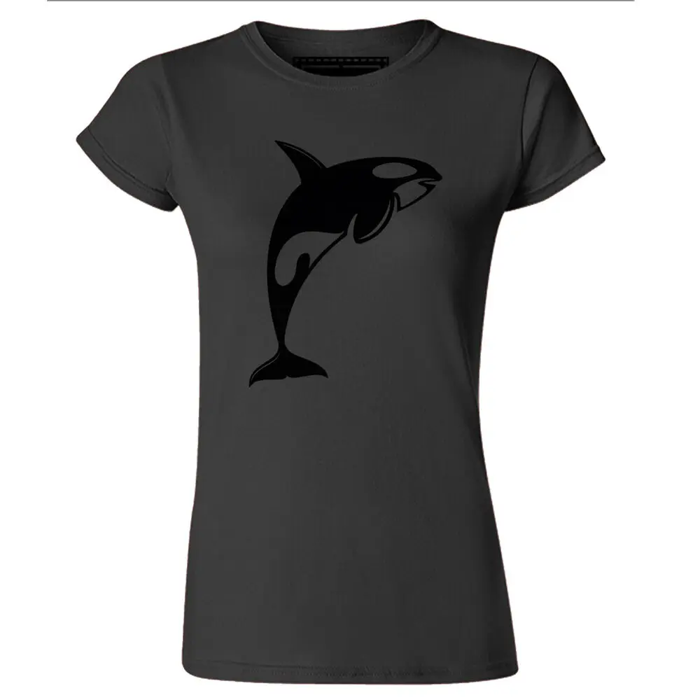 Womens Orca Killer Whale Silhouette Vector T Shirt Wildlife Marine Life  High Quality 100%Cotton Short Sleeve