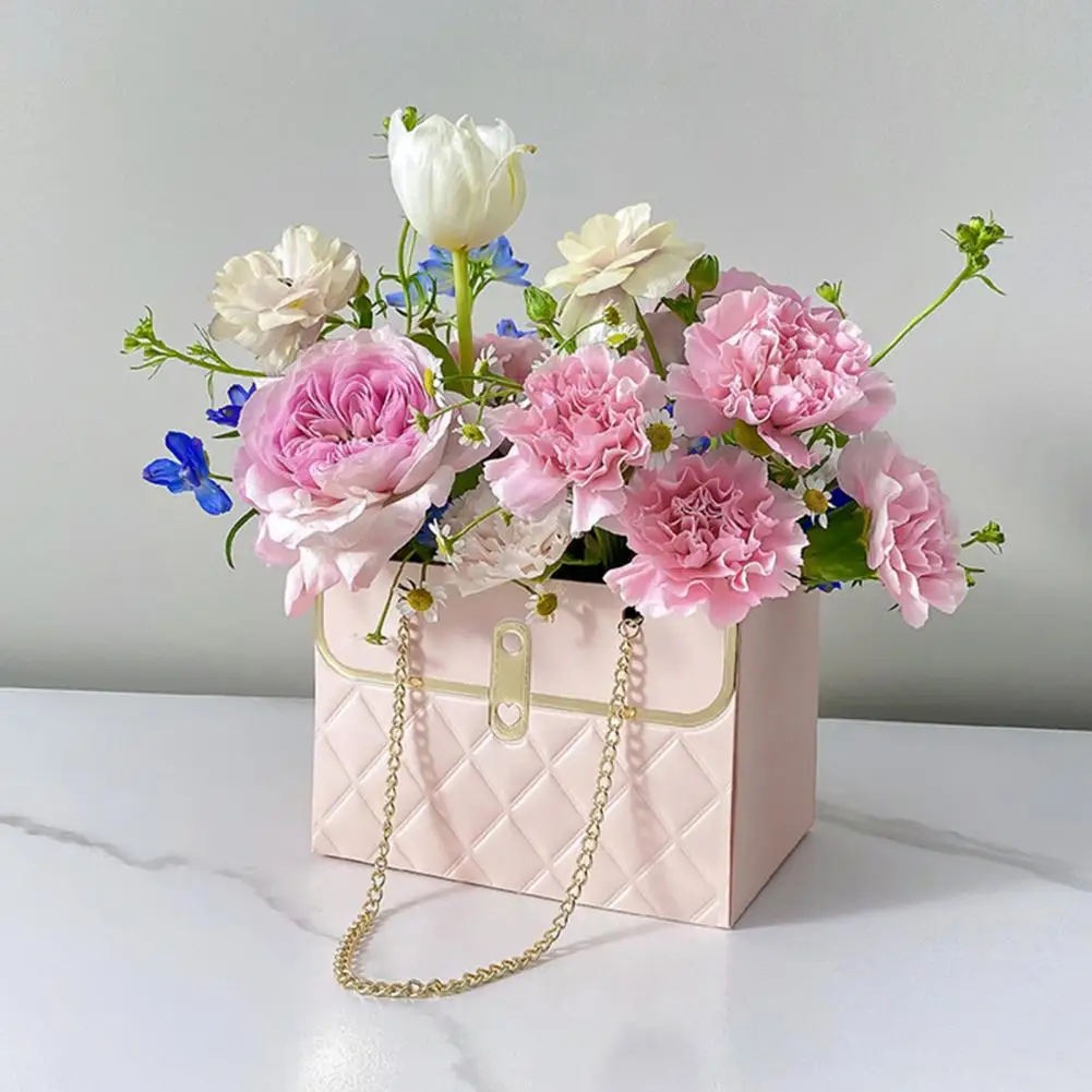 

4Pcs Flower Tote Bag Diy Birthday Gift Flower Tote Bag ins Flower Packing Bag Rose Flower Arrangement Wrapping Paper Handbag