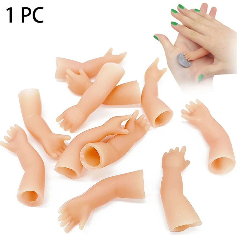 1PC Soft Silicone The Little Hand Coin Disappearance Magic Prop Children Novelty Terrifying Mini Hand Creative Finger Toys