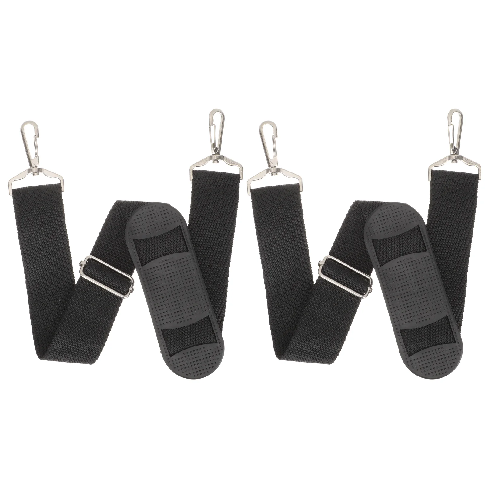 

2 Pcs Instrument Violin Case Strap Tote Bag Portable Pouch Belt Black Canvas The