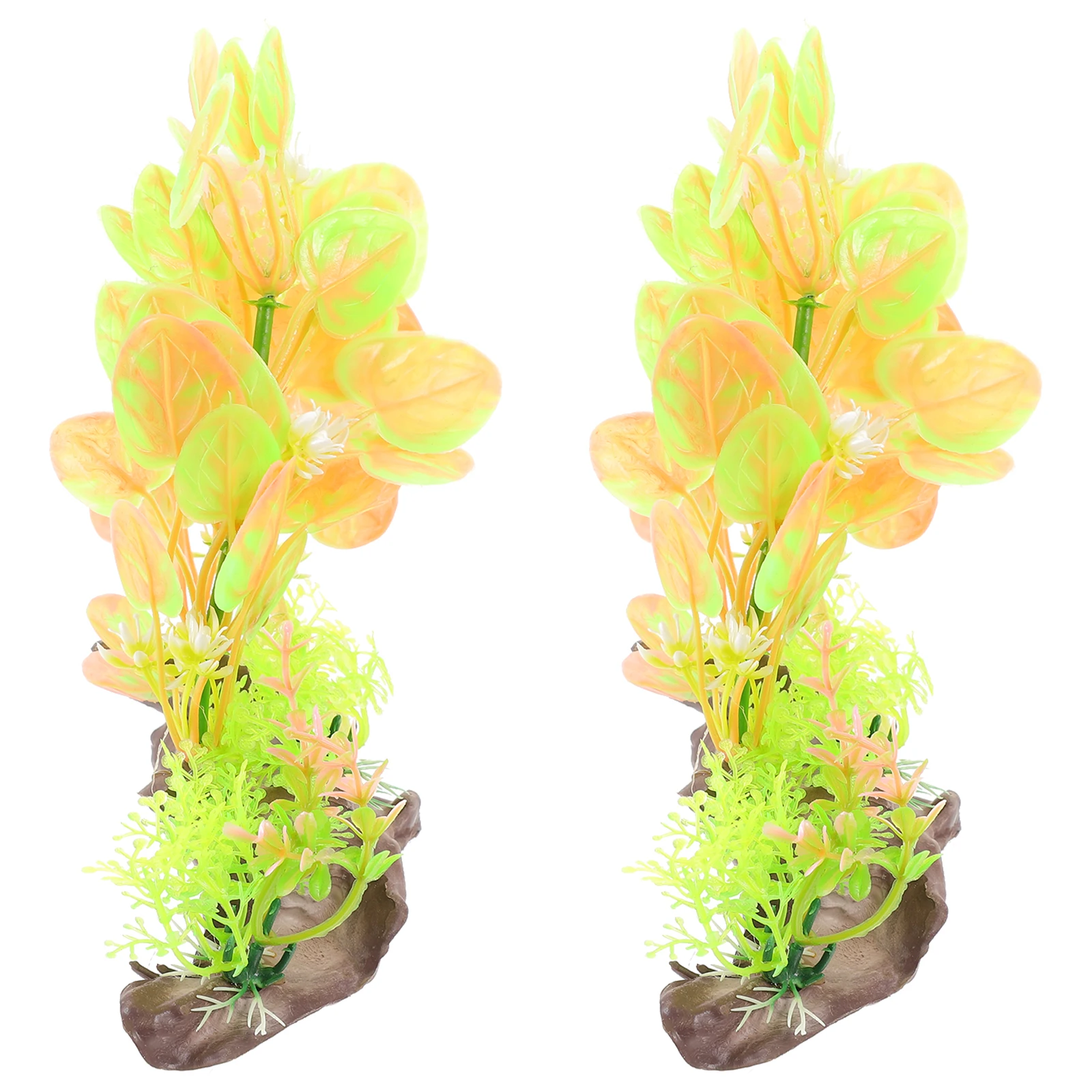 

2pcs Simulation Plants Realistic Plastic Fish Tank Decorations Aquatic Plant for Home Office Aquarium Plants Realistic Layout