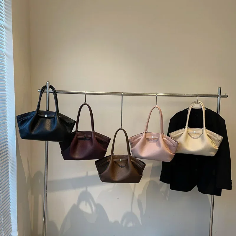 New Premium Lychee Pattern Tote Bag Large Capacity  Underarm Single Shoulder Bag Soft PU Leather Commute Bag Tote Bag for Women