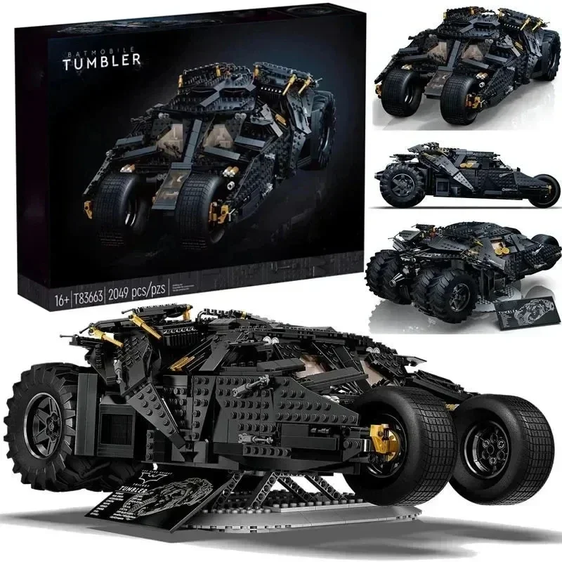 With Original Box Chariot Dark Knight Batmobile Tumbler 2049pcs Model 76240 Building Blocks Bricks Toys