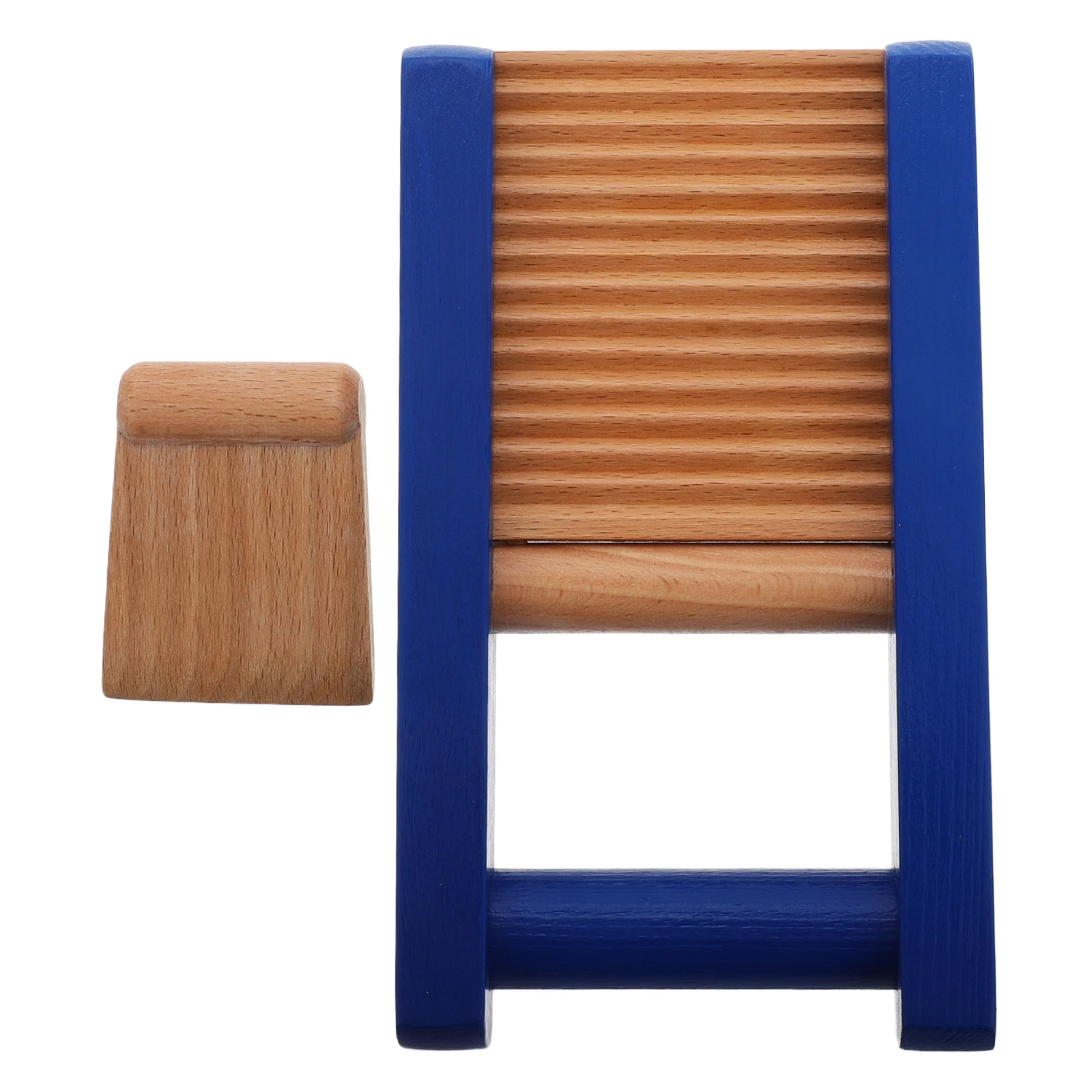 

Wooden Scraper Board Children Musical Instrument Kids Toy Blue Color Toddler Rhythm Dance Hand Coordination Baby Learning