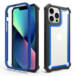 Odporne na wstrząsy, solidne etui z TPU do iPhone'a 14 15 16 Pro Max PC Frame Clear Case do iPhone'a 13 12 11 XR XS Max Double Protection Cover