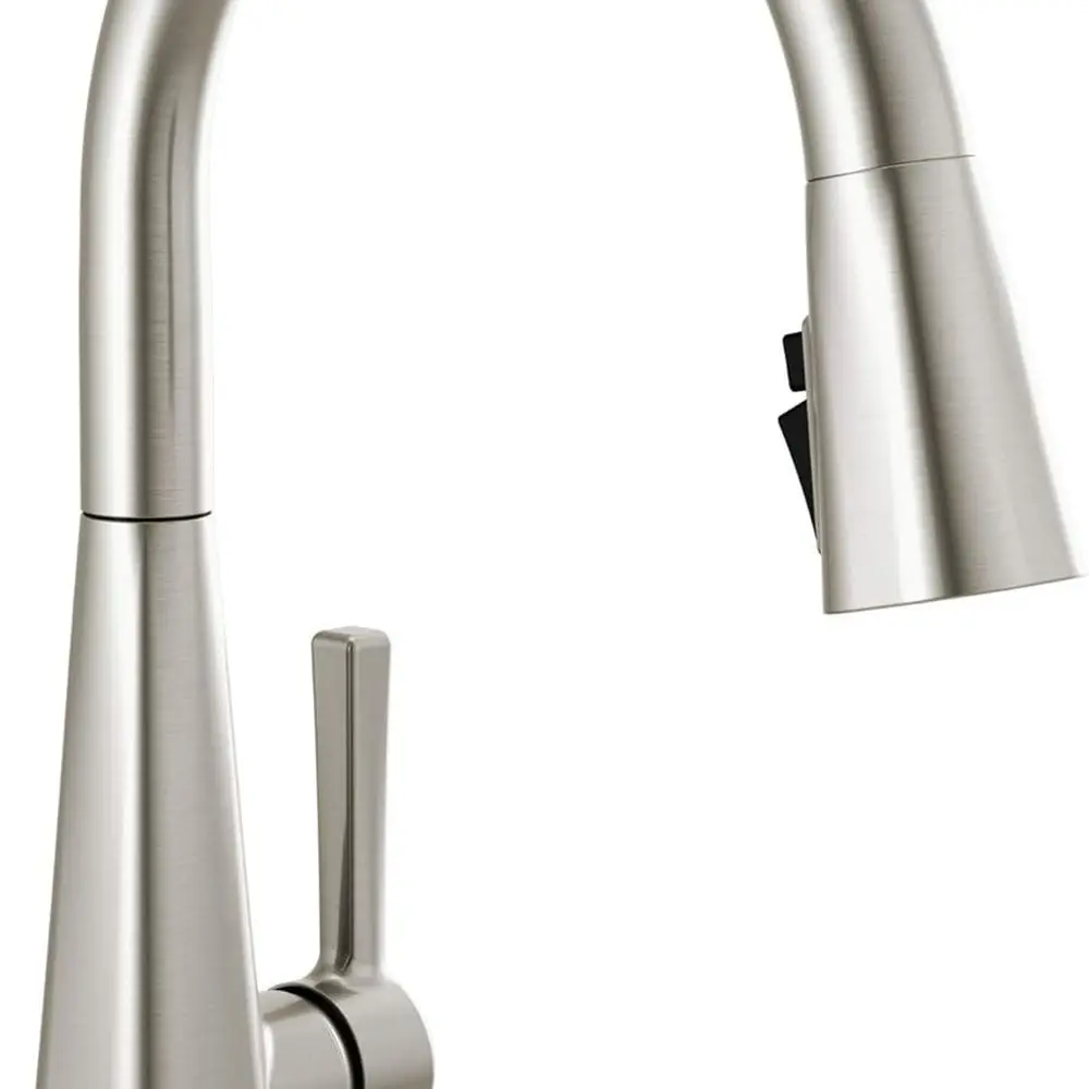 

Lenta Brushed Nickel Kitchen Faucet with Pull Down Sprayer, Modern Single Hole Kitchen Sink Faucet, Single Handle, SpotShield St