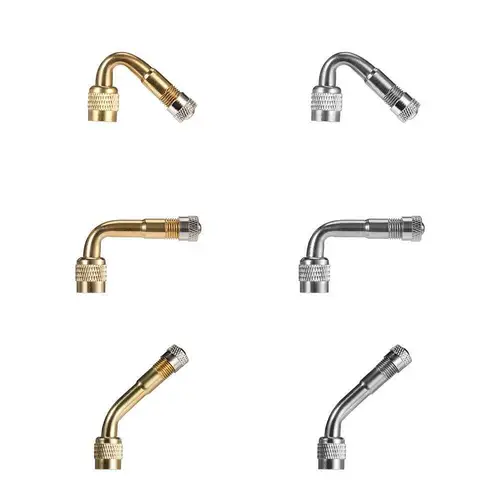 Adaptador de válvula doblada en ángulo de latón de 45, 90 y 135 grados, adaptador de extensión de válvula de tubo de neumático para camión, coche, Moto y bicicleta