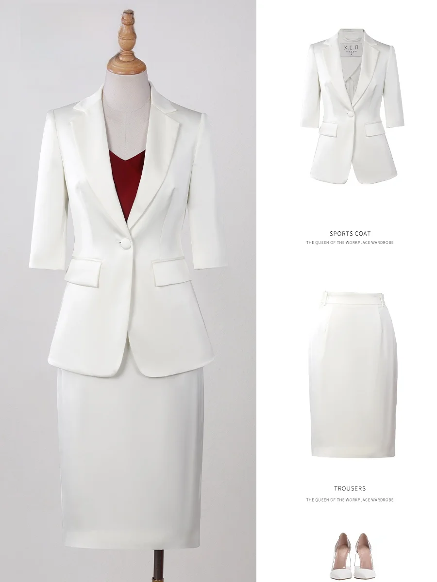 

Elegant plus Size Professional Suit for Women Hostess Office Work Uniform High End Career Outfit Lady Style Ensemble