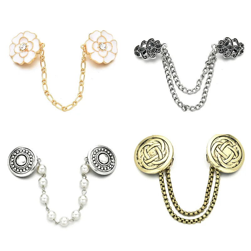 New Flower Sweater Clip Three Circles Pointed Mouth Clip Celtic Circle Chain Cardigan Clip Waist Clip