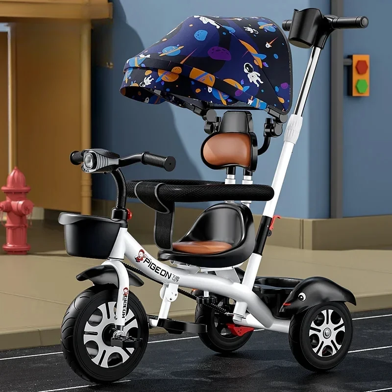 

41 Baby Tricycle with Pedals - Large Toddler Stroller, 1-6 Years Old, Children's Bicycle, Push Ride-On, Toddler Push Bike.