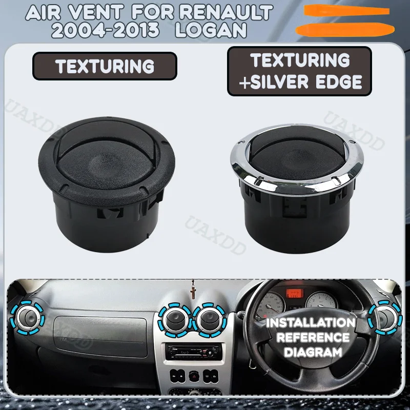 Automotive A/C AIR VENT Car Ventilation Equipment Outlet For 2004‑2013 Renault Logan Air Conditioning Vent Grille Assembly 2 Din