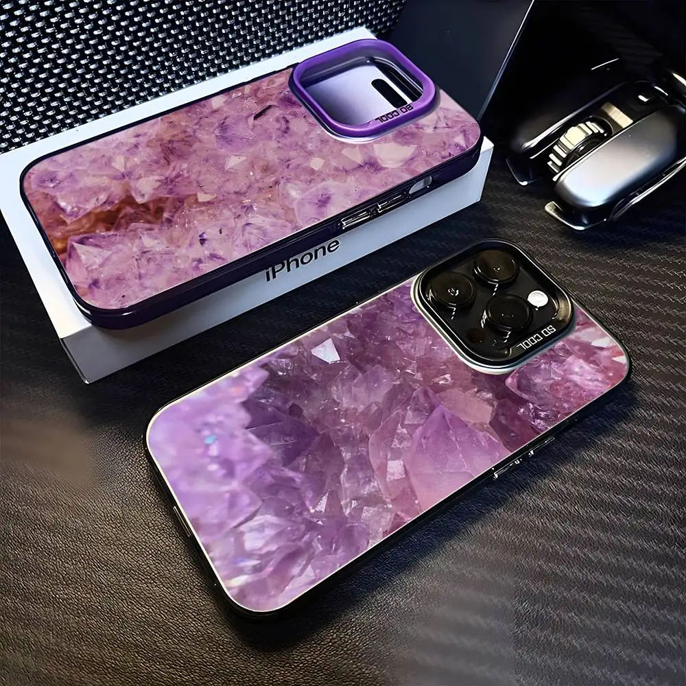 

Geode_slice amethyst_purple matte Phone Case For iPhone17,16,15,14,13,12,11 Plus,Pro Max Purple Matte Shockproof Cover