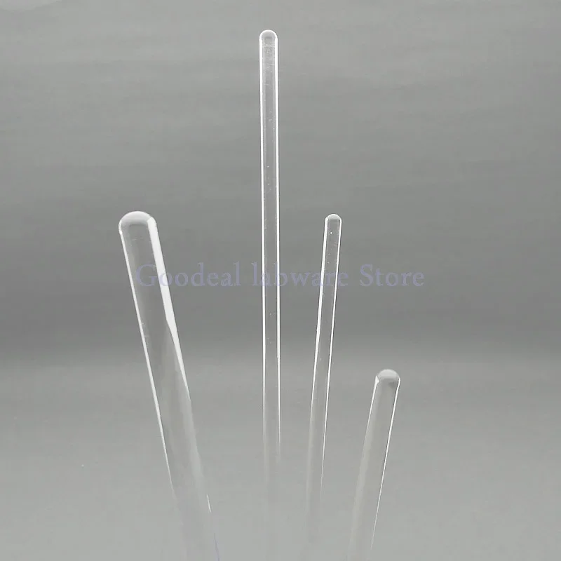 Barra de desviación de vidrio de borosilicato transparente, vaso de laboratorio, varilla de agitación de vidrio, 6 piezas/12 piezas de diámetro, 4mm