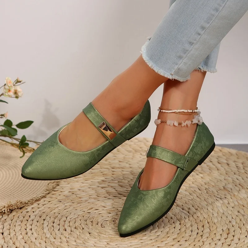 New Style Pointed Toe Shallow Mouth Comfortable Casual Flat Lightweight and Elegant Women's Shoes Fashionable Loafers