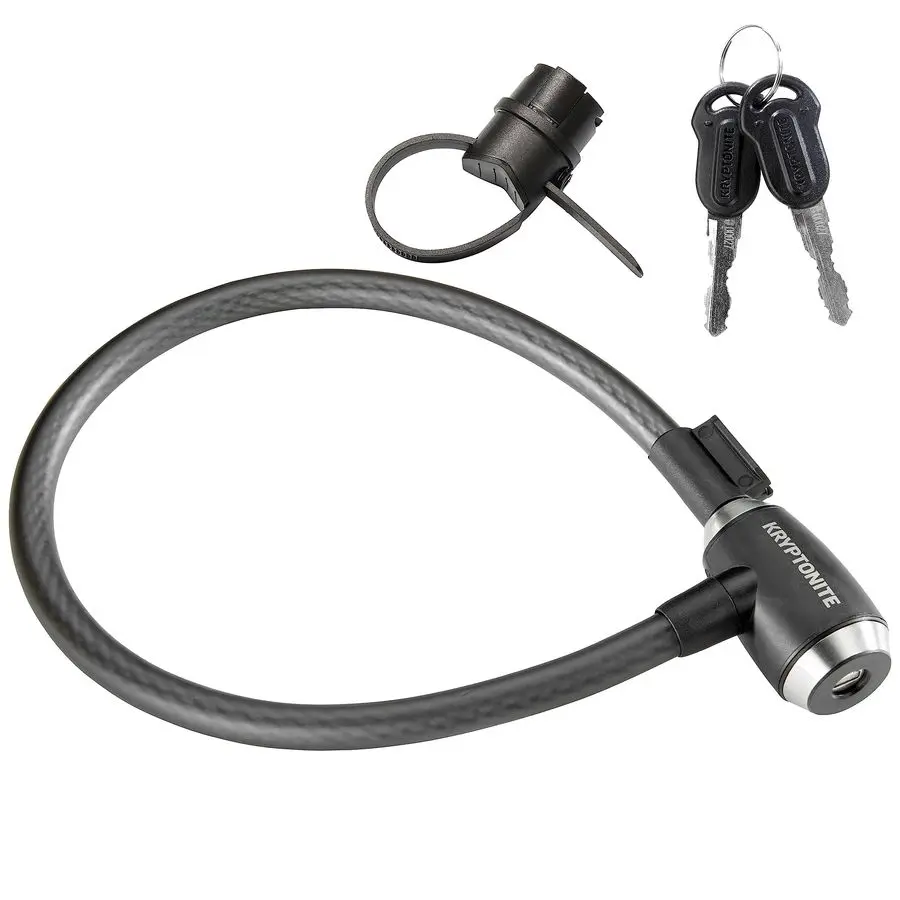 

KryptoFlex Bike Lock Cable, 2FT 6FT Long 15mm Thick Heavy Duty Braided Steel Cable AntiTheft Security Lock for Outdoor Equipment