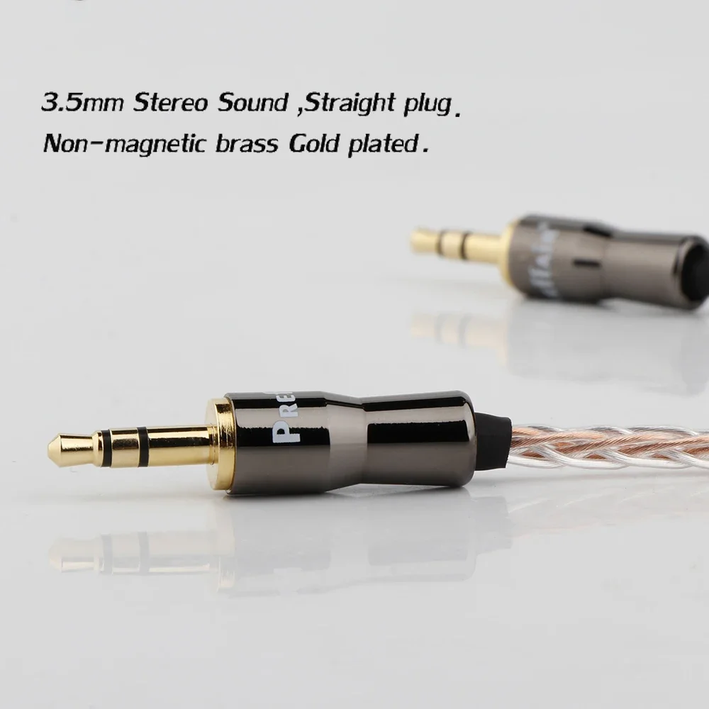 3.5MM To 3.5MM AUX Cable 8core  OCC copper and silver Male to Male audio car upgrade Headphone Cellular phone cable