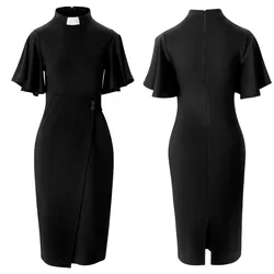 Clergy Women Dress Catholic Church Priest Tab Collar Dress Black Mass Pastor Costumes