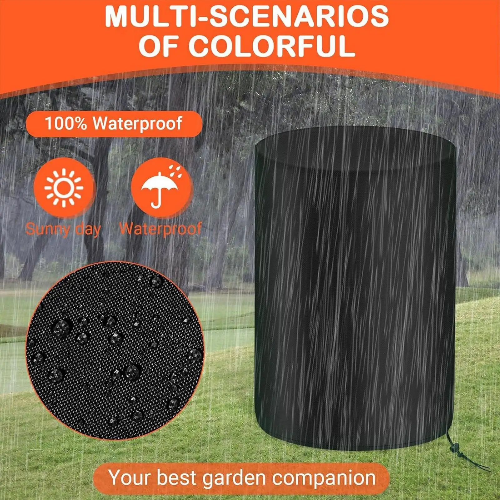 55 Gallon Drum Cover, Water Storage Barrel Outdoor Waterproof Rain Snow Bucket Cover with Drawstring, UV Protection, Anti Dust