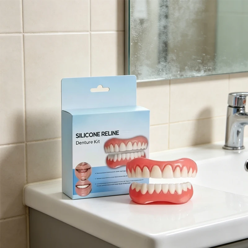 

Soft Silicone Denture Reline Kit Reusable Portable Instant Comfort Teeth Adjustment Safe for Daily Use ck848