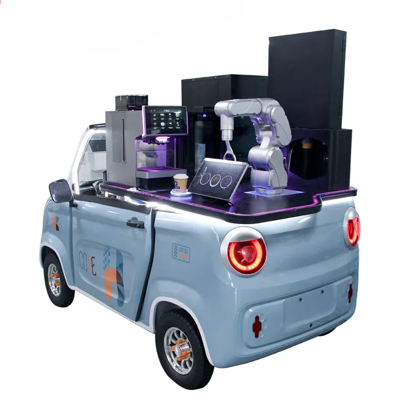 Commercial Business Intelligent Robot Coffee 24 Hours Car Bar Fully Automatic Removable Coffee Car Vending Machine